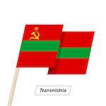 Transnistria Ribbon Waving Flag Isolated on White. Vector Illustration. Transnistria Flag with Sharp Corners