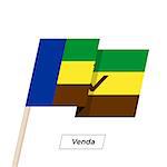 Venda Ribbon Waving Flag Isolated on White. Vector Illustration. Venda Flag with Sharp Corners