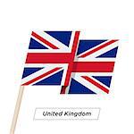 United Kingdom Ribbon Waving Flag Isolated on White. Vector Illustration. United Kingdom Flag with Sharp Corners
