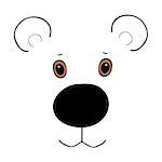 Bear cute funny cartoon head. Vector illustration