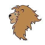 Lion cute funny cartoon head. Vector illustration