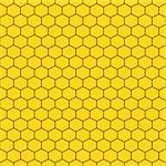 Honeycomb yellow seamless vector pattern. Reticulate honey repeating background.