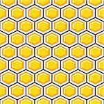 Honey comb pattern yellow cells vector seamless background.
