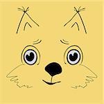 Squirrel cute head cartoon. Rodent vector illustration.