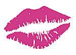 vector illustration of a pink lipstick kiss