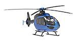 Blue helicopter isolated on the white background. 3d illustration