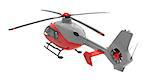 Blue helicopter isolated on the white background. 3d illustration