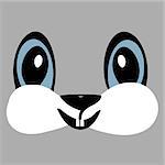 Bunny cute funny cartoon head. Rabbit vector illustration