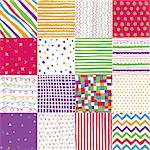 Colorful seamless patterns with fabric texture