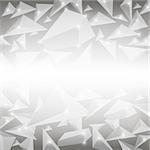 Grey Crystal Pattern. Explosion of Particles. Abstract Parts Background