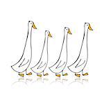 Funny goose family, sketch for your design. Vector illustration