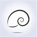 Sea shell icon silhouette ocean symbol. Vector illustration