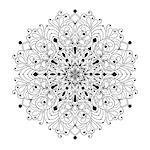 Vector Black Mandala Floral Pattern