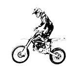 The Rider participates motocross championship. Vector illustration.