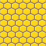 Honeycomb pattern yellow cells vector seamless background.