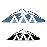 Logos of wigwams. Logo rest in the mountains. For travel Agency.