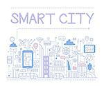 Smart City. Hand drawn Vector Illustration Design for the web site, first page