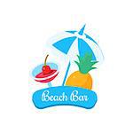 Summer Beach Bar. Bright Vector IllustartionSummer Vacation. Bright Vector Illustartion