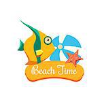Beach Time Vacation. Bright Vector IllustartionSummer Vacation. Bright Vector Illustartion