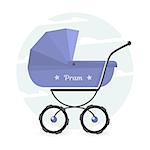 Pram vector illustration. Baby stroller Isolated on white background for graphic design, logo, Web site, social media, user interface, mobile app.