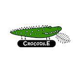 Funny crocodile, sketch for your design. Vector illustration