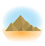 Mountain icon, flat, cartoon style. Jewish religious holiday Shavuot, Mount Sinai concept. Isolated on white background. Vector illustration, clip-art