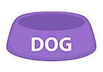 Dog bowl for food icon flat, cartoon style. Isolated on white background. Vector illustration, clip-art