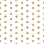Gold foil shimmer glitter polkadot white seamless pattern. Vector shimmer abstract circles golden texture. Sparkle shiny balls background.