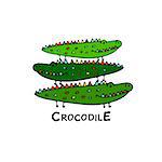 Crocodiles family, sketch for your design. Vector illustration