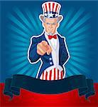 Uncle Sam pointing patriotic design