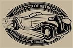 Vector template with retro car for design