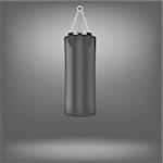 Black Boxing Bags Isolated on Grey Background