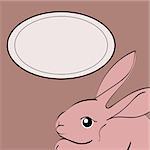 Easter Rabbit animal frame text. Vector illustrator Easter Bunny.