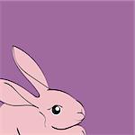 Easter pink Rabbit animal cartoon. Vector illustrator Easter Bunny.