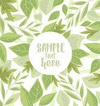 Vector illustration background with green leaves. Nature background with place for text