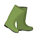 Rubber boots for fishing. icon flat, cartoon style. Isolated on white background. Vector illustration, clip-art