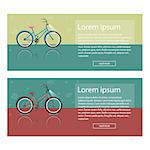 Bike Set. Colorful flat vector banners with bicycles.