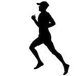 Silhouettes Runners on sprint men. vector illustration.