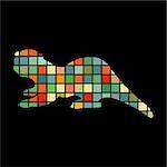 Otter mammal color silhouette animal. Vector Illustrator.