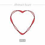 Abstract, beautiful heart for postcards, web design. Heart icon in red