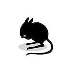Jerboa rodent mammal black silhouette animal. Vector Illustrator.