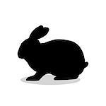Bunny rodent black silhouette animal. Vector Illustrator.