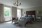 Knightsbridge Apartment, London. The master bedroom suite.