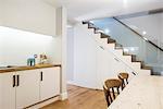 Interior view, Victorian terraced home renovation, Newcastle-upon-Tyne, UK. The kitchen.