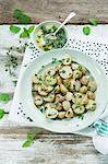 Jersey royal potato salad with a herb oil dressing