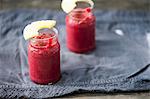 Raspberry, strawberry and pineapple smoothies