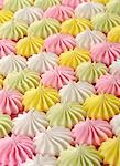 Pastel coloured meringues