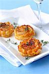 Mini tarte tatins with white onions