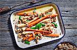 Oven-roasted carrots and parsnips with walnuts