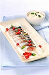 Marinated mackerel with redcurrants